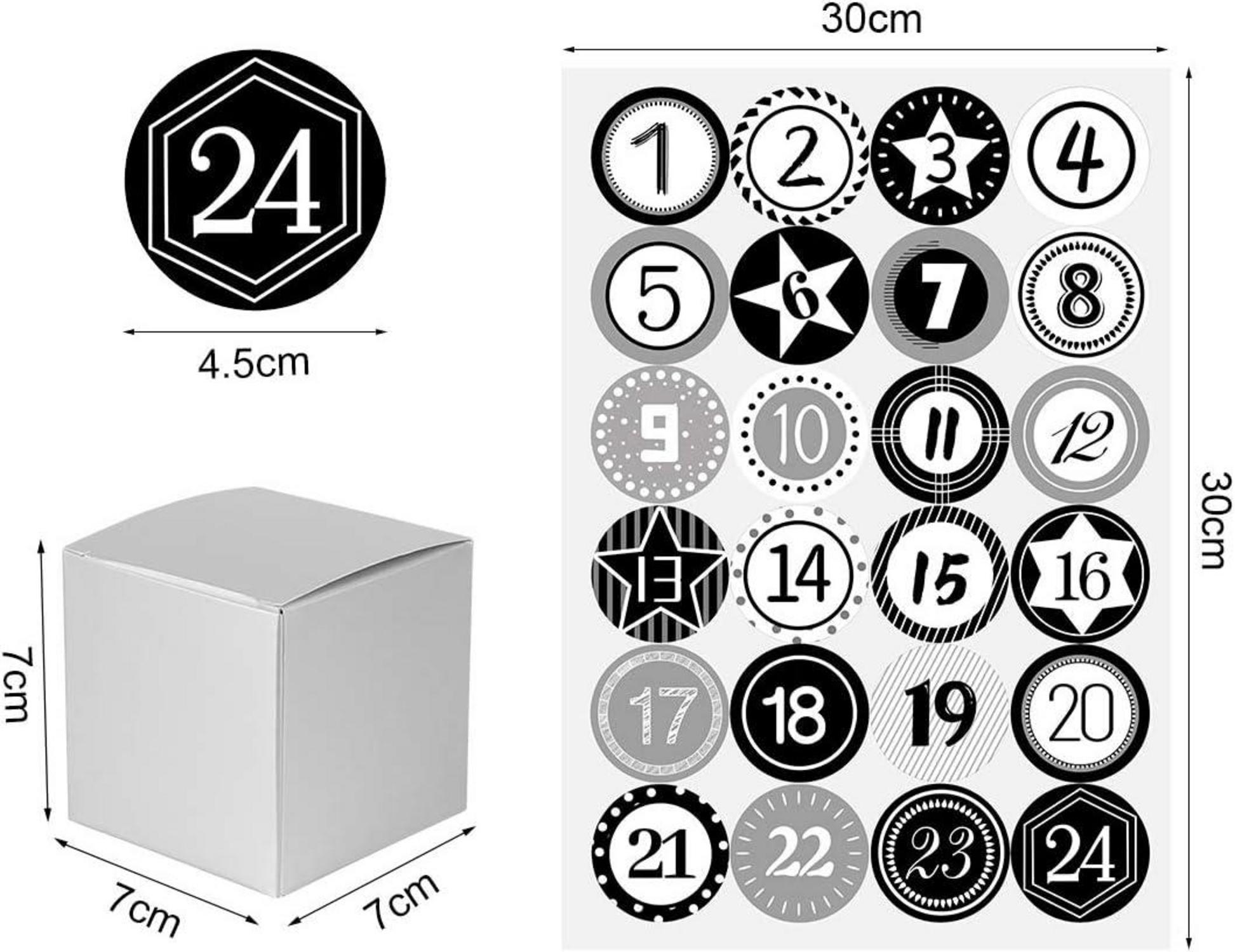 Adventskalender zum Befüllen Boxen | 24 tlg. Geschenktüten
