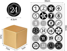 Adventskalender Boxen Set mit Zahlenaufklebern, DIY