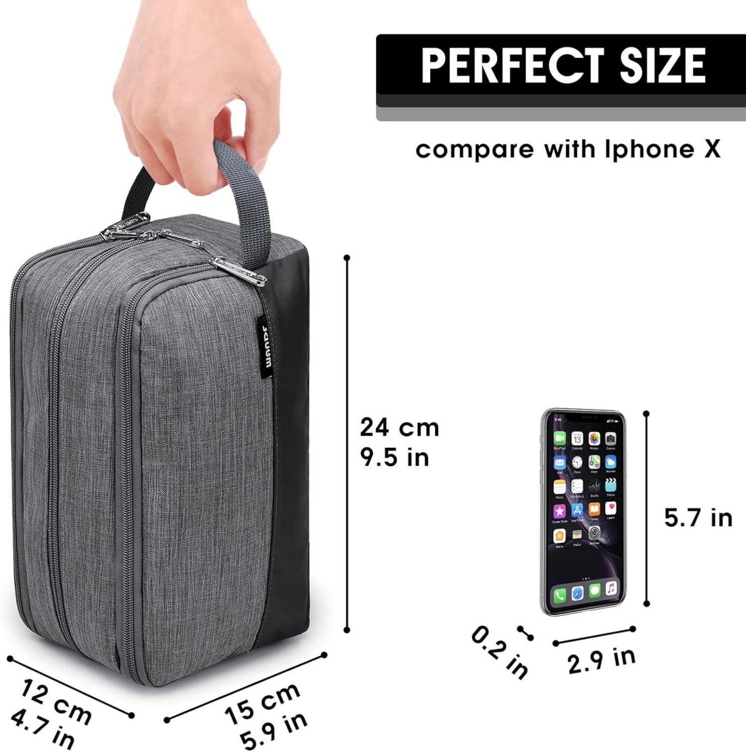 Kulturbeutel Herren Damen Reisezubehör Toilettenorganizer Grau