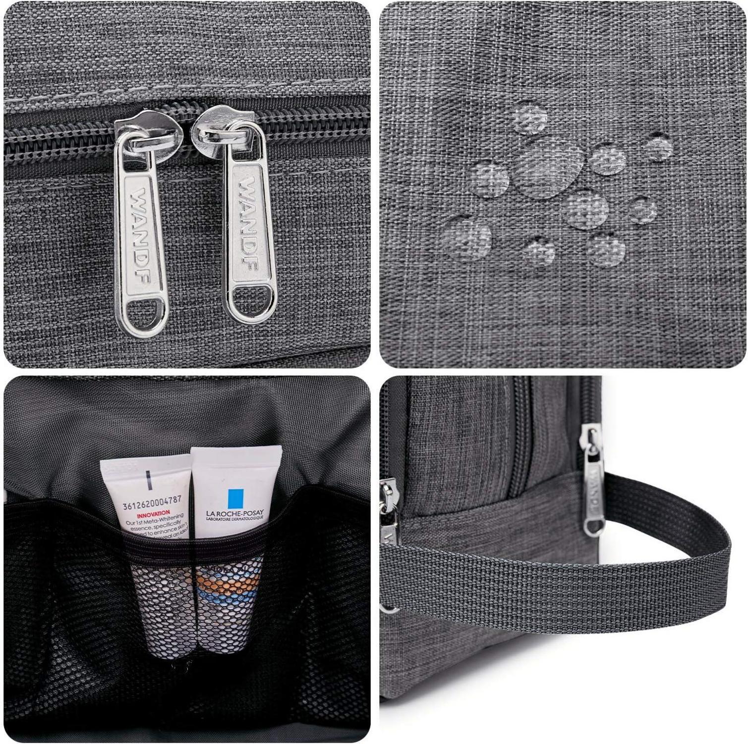 Kulturbeutel Herren Damen Reisezubehör Toilettenorganizer Grau