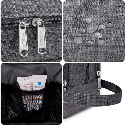 Kulturbeutel Herren Damen Reisezubehör Toilettenorganizer Grau