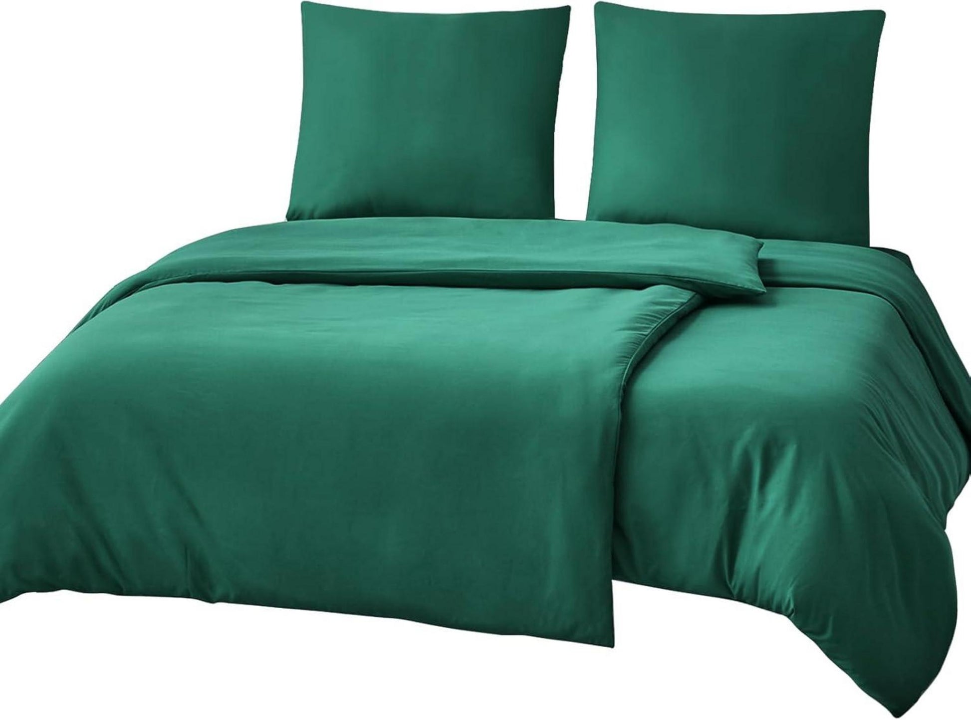 Bettwäsche Set grün 135x200 4tlg. Mikrofaser Reißverschluss