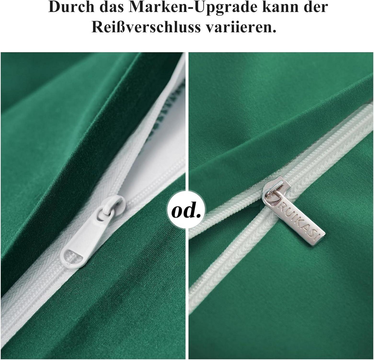 Grüne Bettwäsche 135x200cm Set - Mikrofaser Bettbezüge mit Reißverschluss
