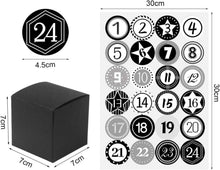 Adventskalender zum Befüllen 24er Set Schwarz mit