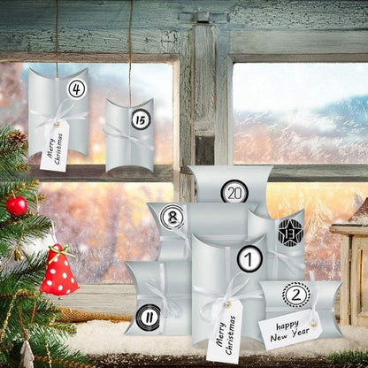 Adventskalender zum Befüllen 24 Boxen Zahlenaufkleber Weihnachten DIY