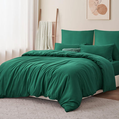 Bettwäsche 220x240 grün - 3tlg. Set mit Kissenbezügen
