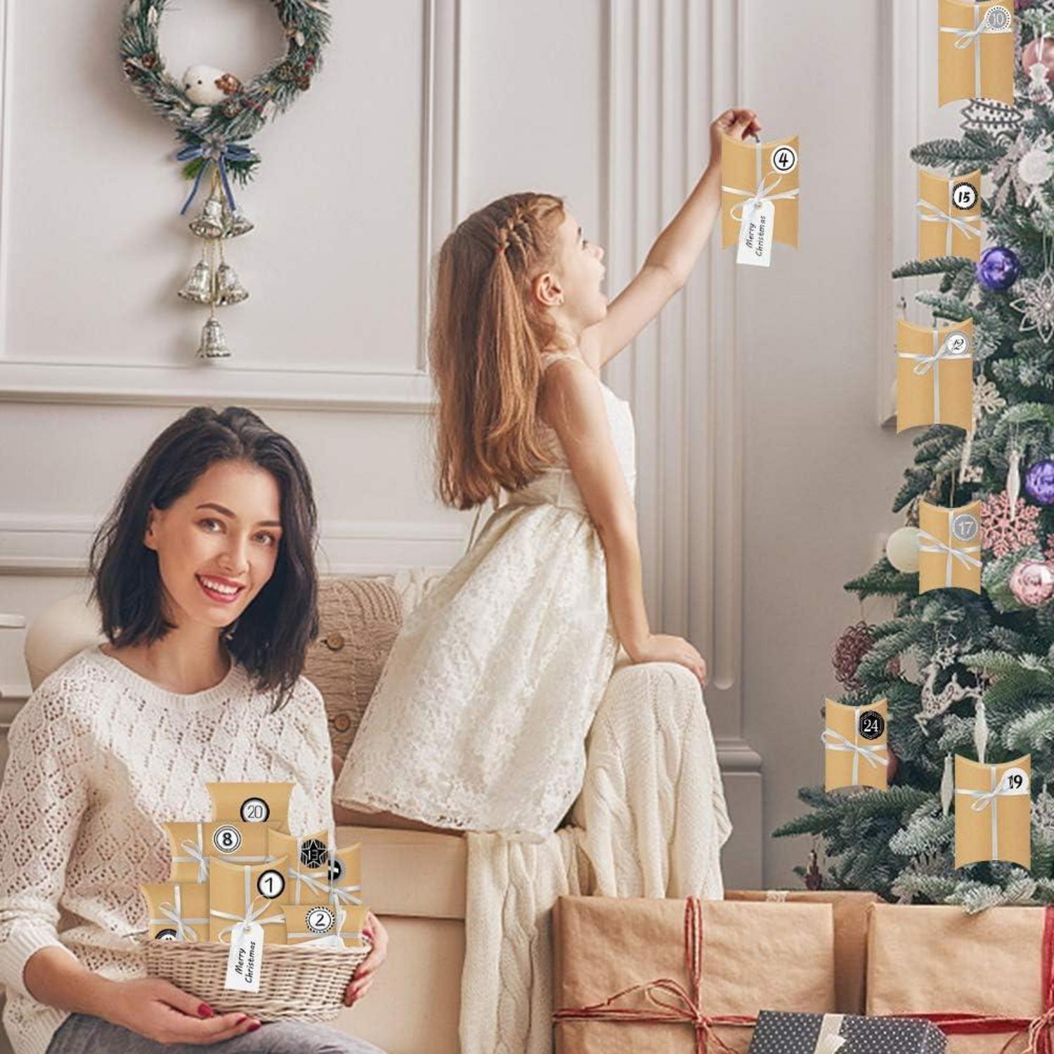 Adventskalender DIY zum Befüllen 24 Boxen Weihnachts-Geschenktüte