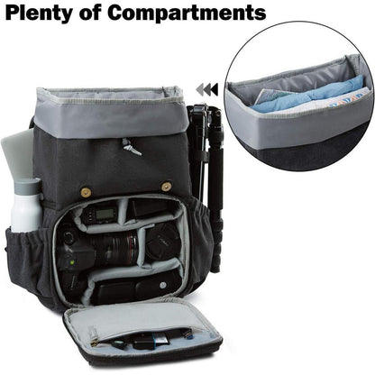 Fotorucksack DSLR Kamerarucksack Canvas Diebstahlsicher