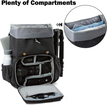 Fotorucksack DSLR Kamerarucksack Canvas Diebstahlsicher