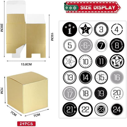 Adventskalender zum Befüllen, Weihnachten DIY Bastelset, 24