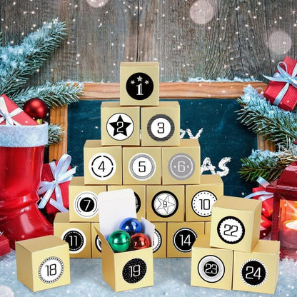 Adventskalender zum Befüllen, Weihnachten DIY Bastelset, 24