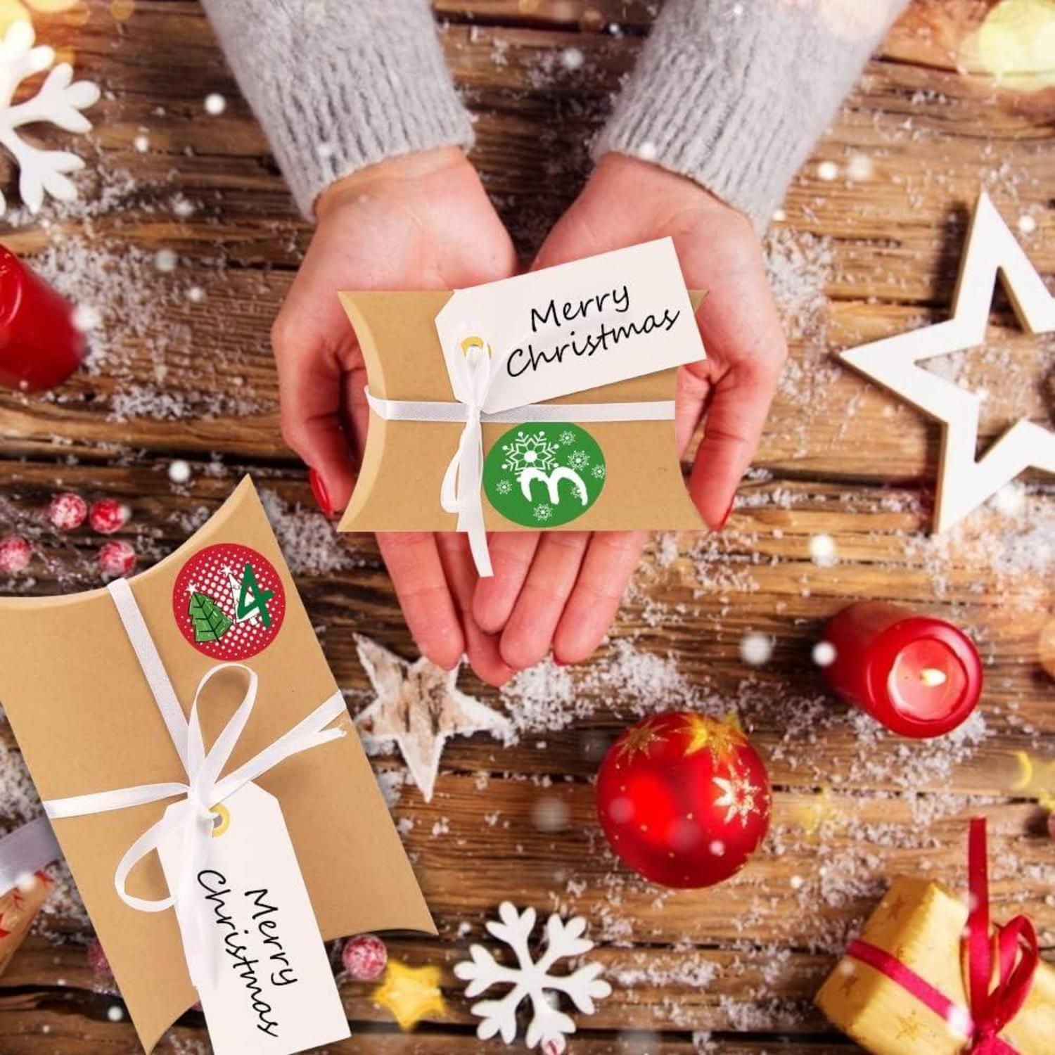 Adventskalender Boxen Weihnachten DIY Bastelset mit Zahlenaufklebern