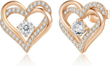 CDE Damen Ohrringe 925 Sterling Silber mit Herz Geburtsstein Zirkonia