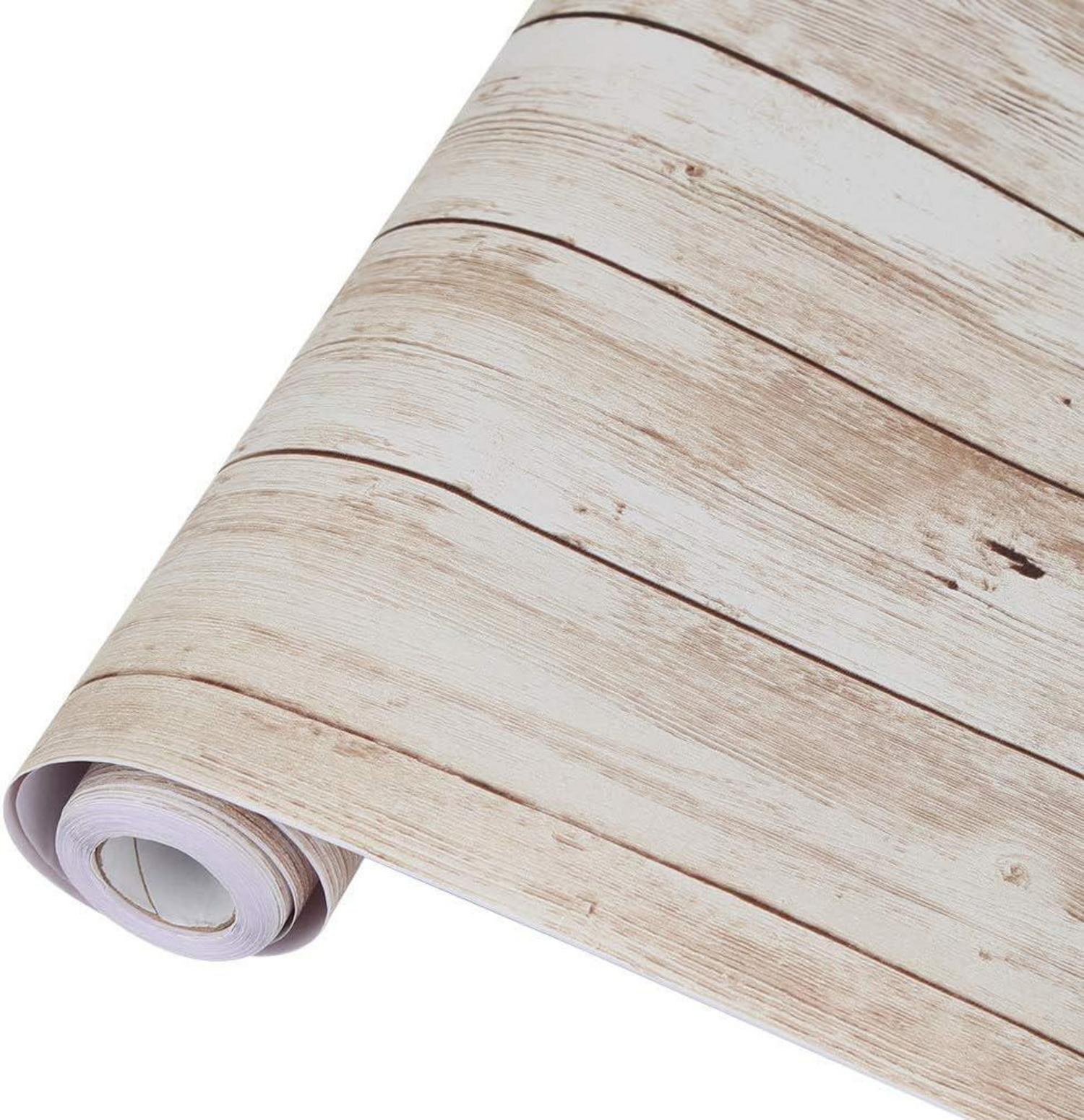 Selbstklebende Tapete Holzoptik Vinylfolie 45x1000cm Dekorative Möbeltapete
