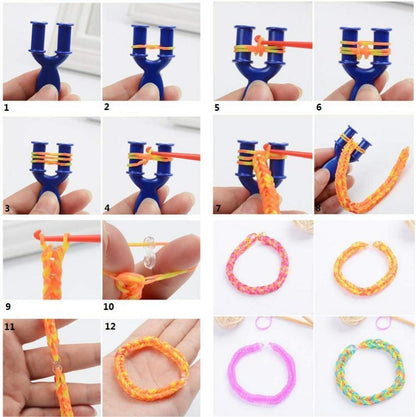 Loom Bänder Set 1600 Gummis Starter Kit DIY Basteln Geschenk Kinder