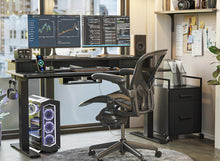 FEZIBO Elektrischer Stehtisch Doppelschublade 120x60cm