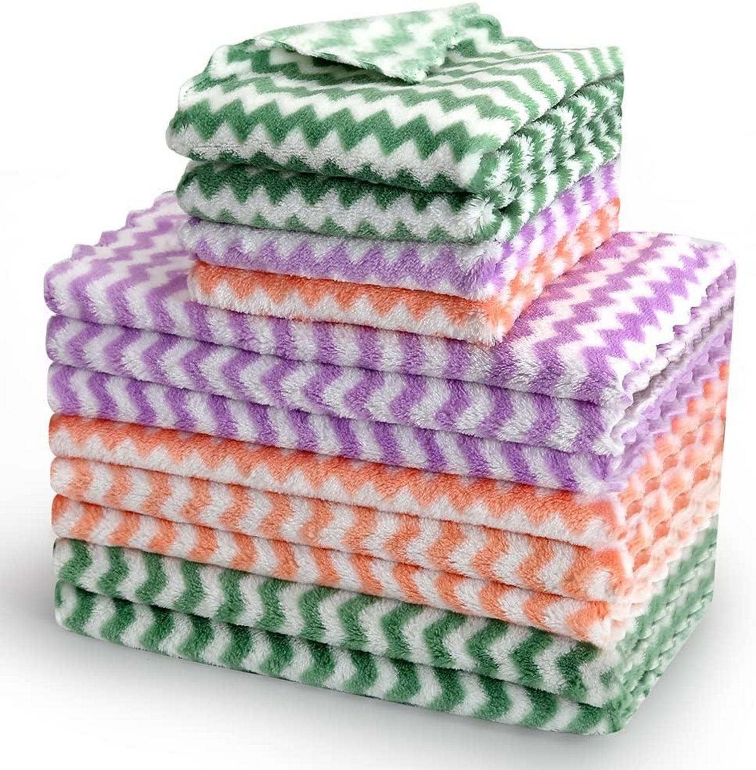 Mikrofaser Küchentücher 12er Set Universal Reinigungstücher 25x24cm