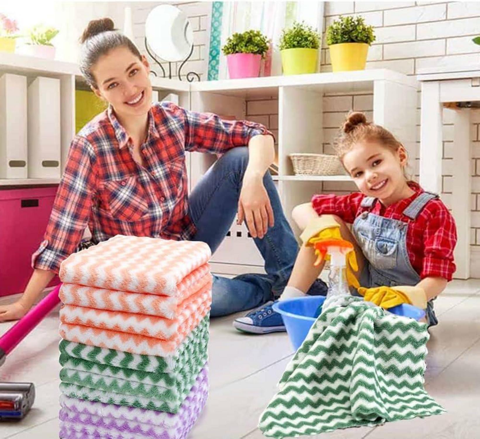 Mikrofaser Reinigungstücher Universal 12er Set 25x25cm Küche Putzlappen