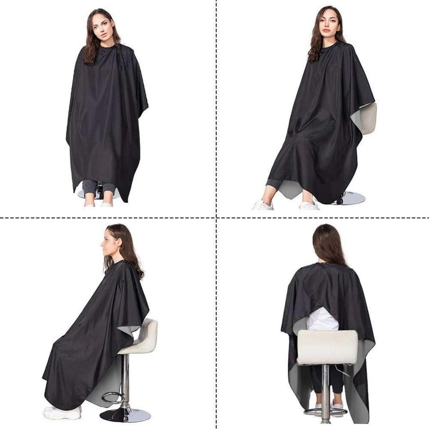 Schwarzer URAQT Friseurumhang | Wasserdicht & Robust | Friseursalon Cape