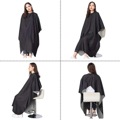 Schwarzer URAQT Friseurumhang | Wasserdicht & Robust | Friseursalon Cape