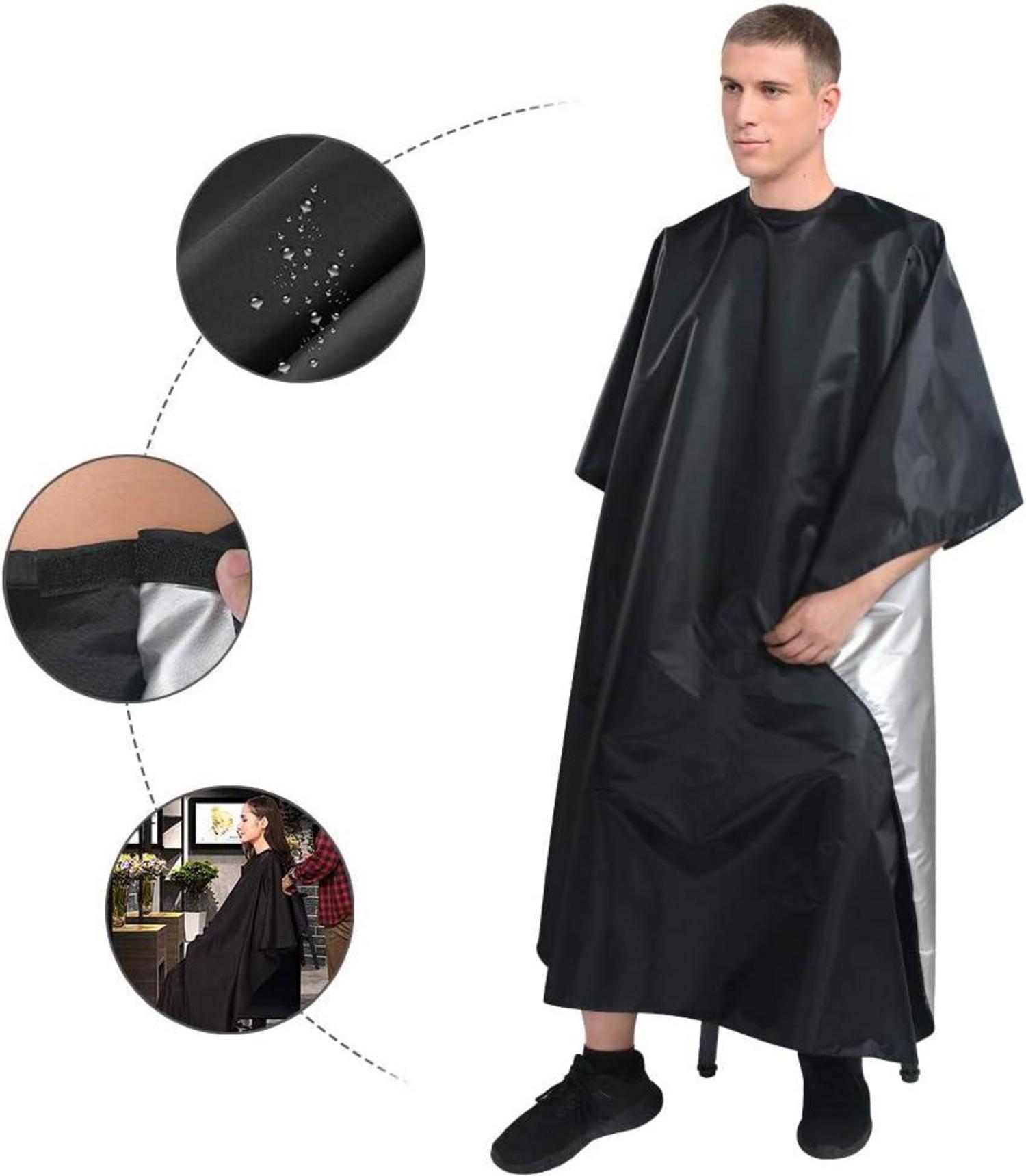 Schwarzer URAQT Friseurumhang | Wasserdicht & Robust | Friseursalon Cape