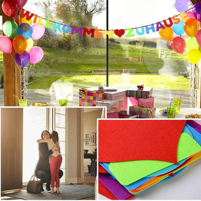 Willkommen Zuhause Girlande Banner Deko Bunt 6m für Familie Party