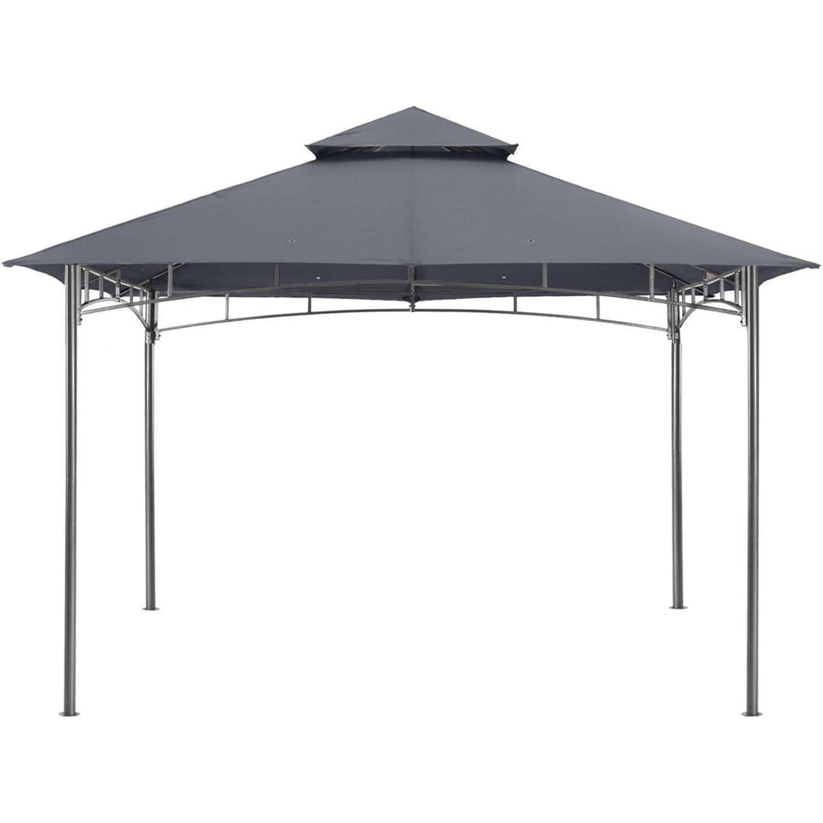 2,5x2,5m Gartenpavillon mit Doppeldach, Dunkelgrau