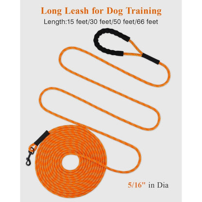 Taglory Schleppleine 10m für Hunde | Nylon Reflektierend