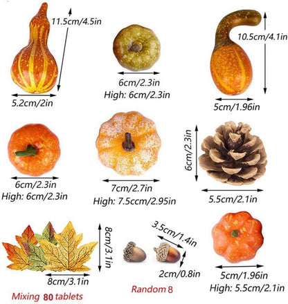 Herbstdeko Kürbisse Eicheln Ahornblatt Tannenzapfen - 100