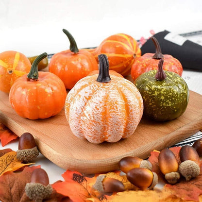 Herbstdekoration 100 Stück Mini Kürbisse Eicheln Künstliche Blätter Halloween