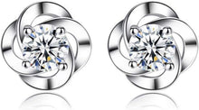 Klee Ohrstecker Silber 925 mit Zirkonia, Damen Ohrringe Stecker
