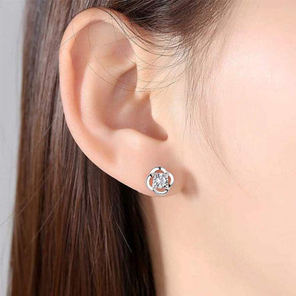925 Sterling Silber Klee Ohrstecker Damen 5A Zirkonia Ohrringe
