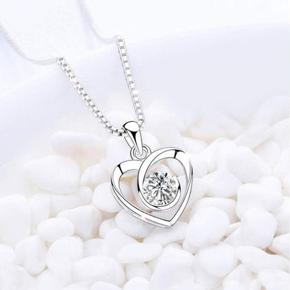 Damen Schmuckset Silber 925 Herz Klee Zirkonia Set 45cm