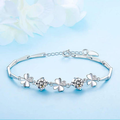 Josfeva Schmuckset Damen Silber 925 5A Zirkonia Herz Halskette Armband Ohrstecker 45cm