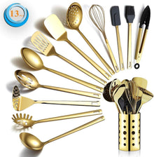 Goldene Kochutensilien Set Titan Berglander 13 Stück spülmaschinenfest