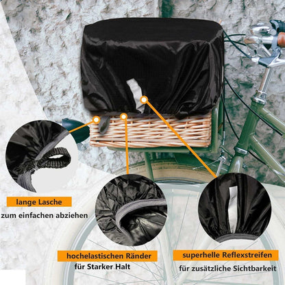 Fahrrad Korbabdeckung wasserdicht mit Reflektorstreifen und