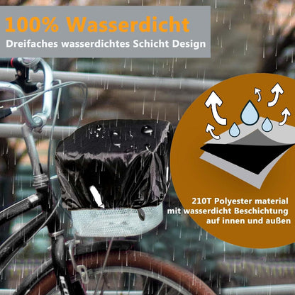 Fahrrad Korbabdeckung wasserdicht Reflektorstreifen Regenschutz vorn