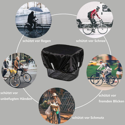 Fahrrad Korbabdeckung wasserdicht mit Reflektorstreifen, Regenschutz