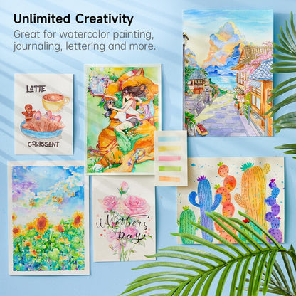 Aquarellfarben Set 48 Wasserfarben 2 Wasserpinsel 10 Pinsel