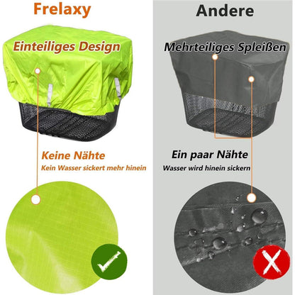 Fahrradkorb Abdeckung wasserdicht mit Reflektor Neon Gelb