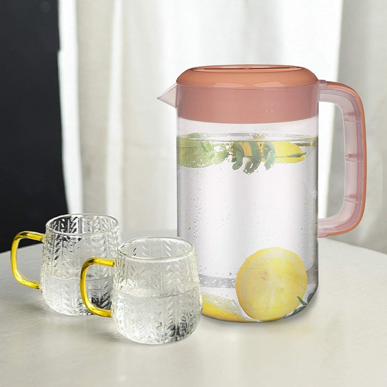 Jucoan 2 l Kunststoffkrug rund Saft Mischkrug Eistee Limonade
