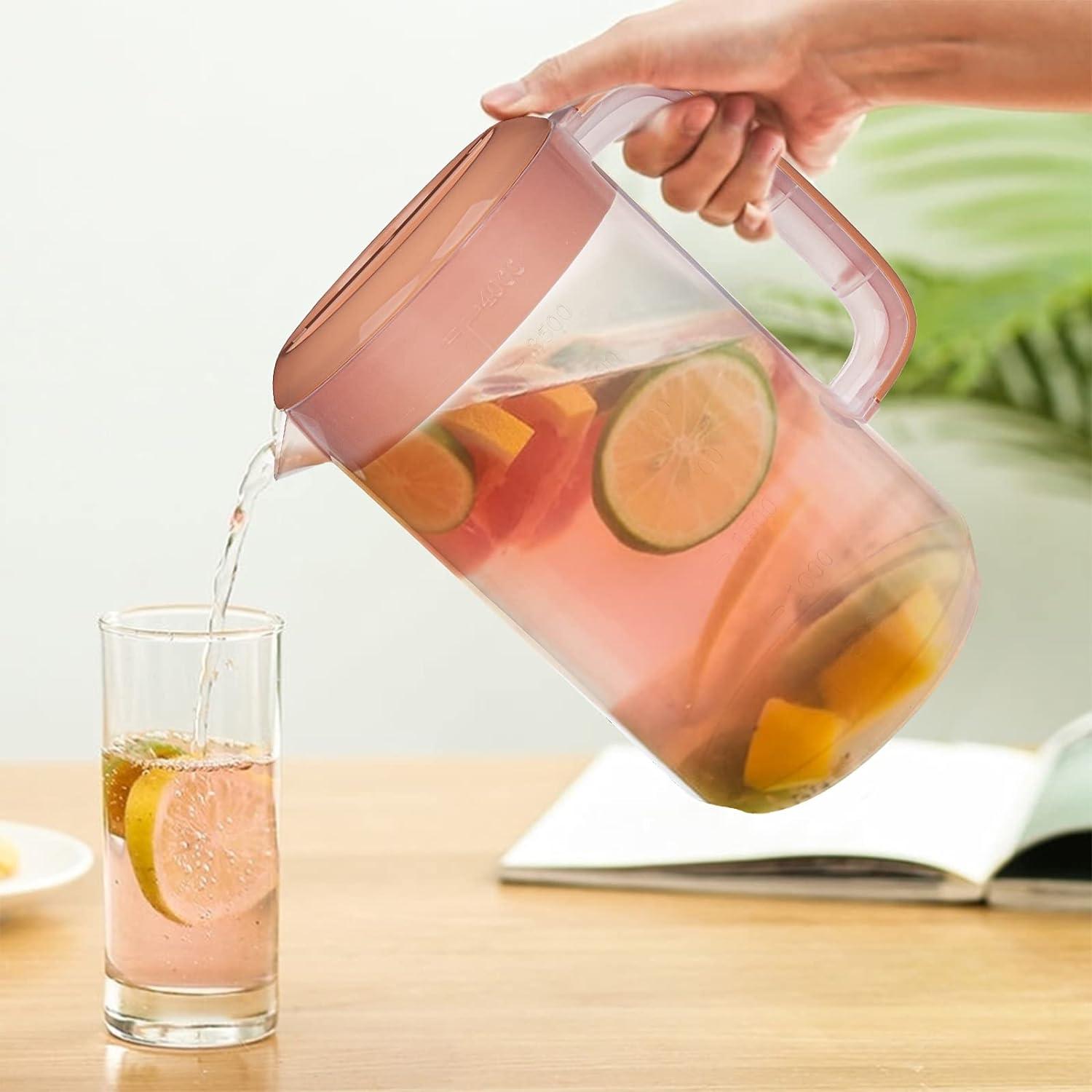 Jucoan Saftkrug mit Messmarkierung, 4 l, BPA-frei, breite Öffnung