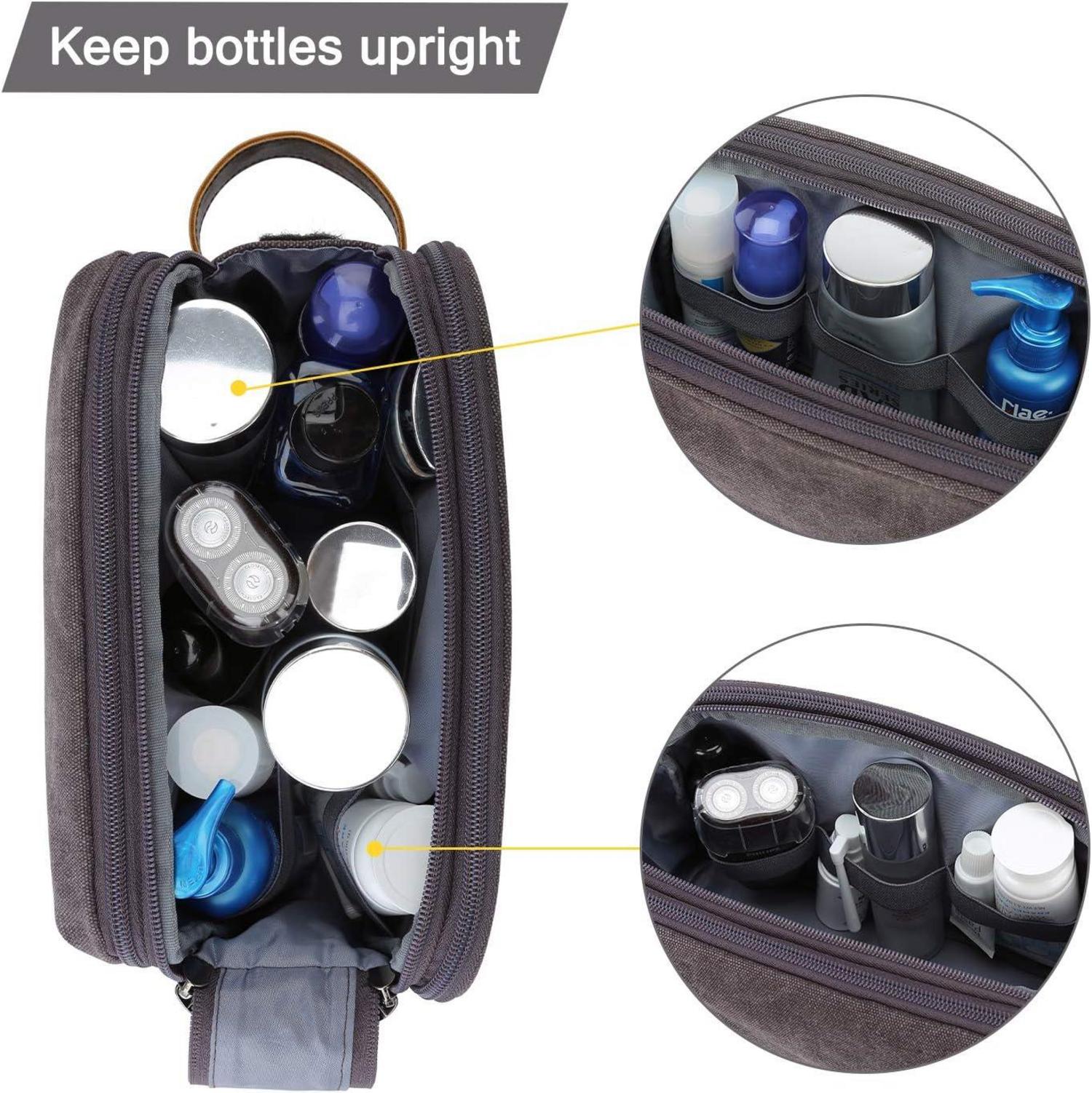 BAGSMART Herren Kulturtasche Reise Kosmetiktasche Doppel Reißverschluss 5L