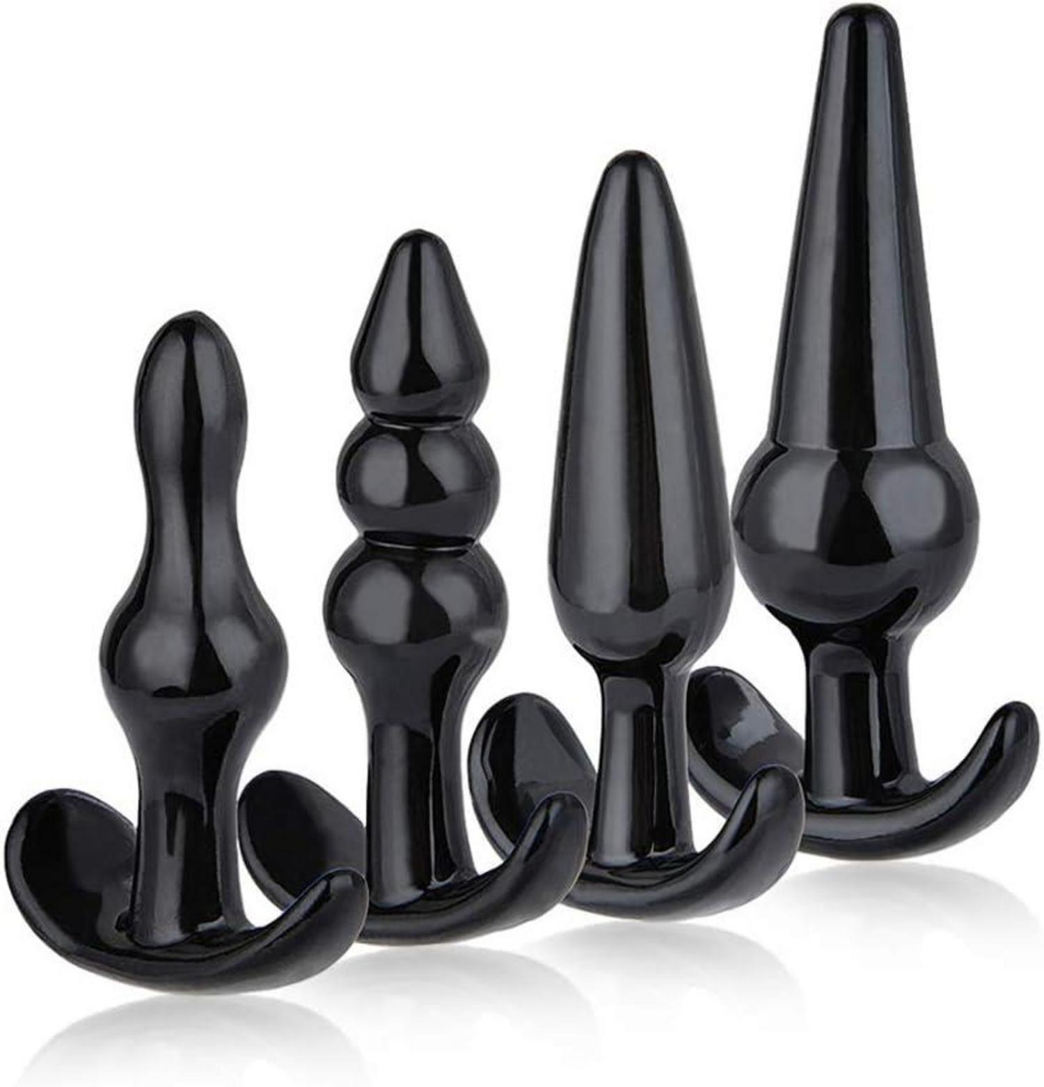 Analplug Set für Anfänger - 4-teiliges Training Kit Schwarz