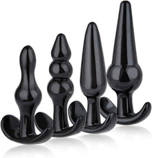 Analplug Set für Anfänger - 4-teiliges Training Kit Schwarz