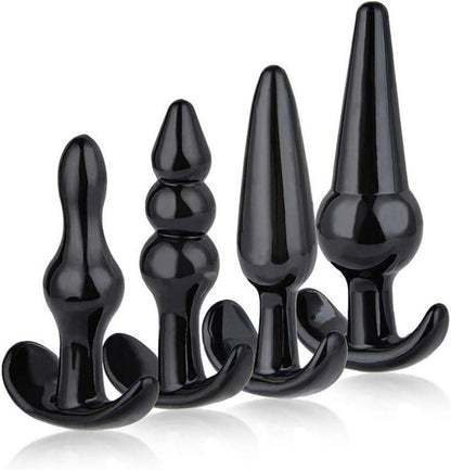 Analplug Set für Anfänger - 4-teiliges Training Kit Schwarz