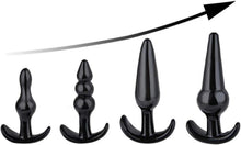 Analplug Set 4-teilig Schwarz Analsex Training Butt Plug Kit