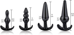 Analplug Set Anfänger Training Butt Plug 4 Stile Schwarz