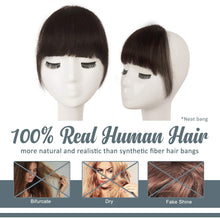 Echthaar Clip in Pony Dunkleres Braun - Dickes Pony