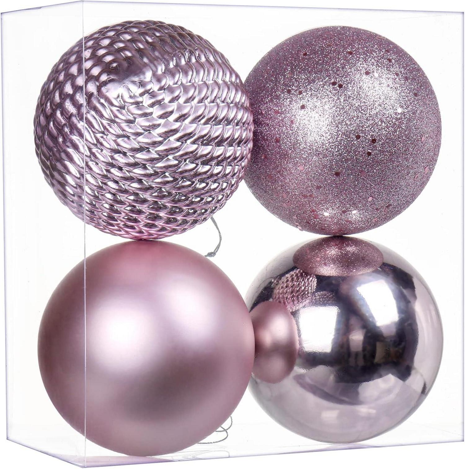 Weihnachtskugeln Christbaumkugeln Bruchsicher 4er Set 12CM